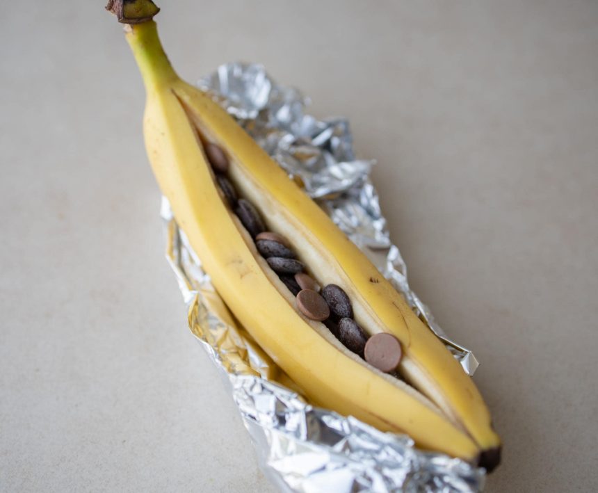 grillede bananer